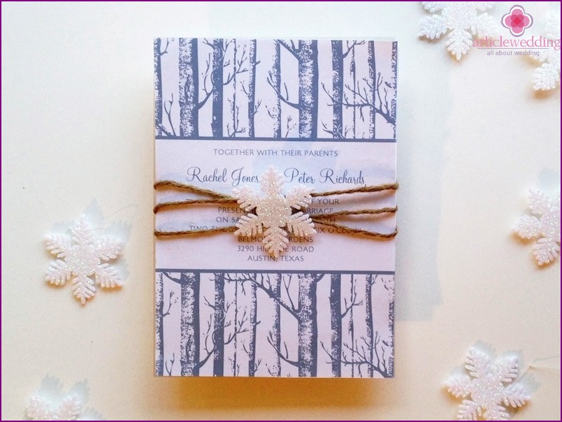 Invitación de boda de invierno