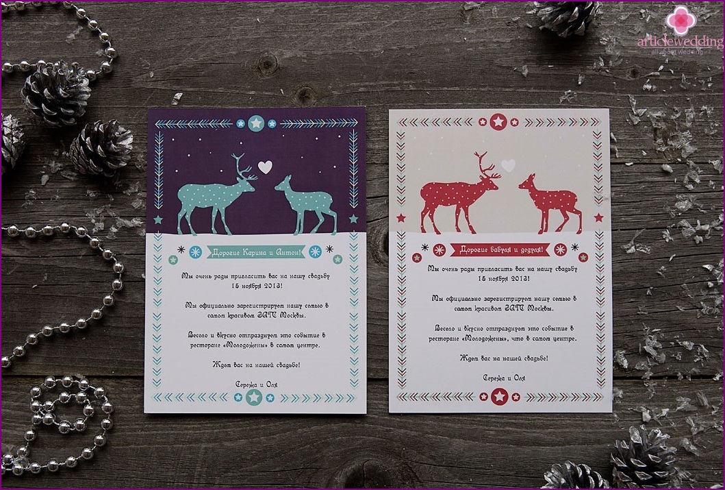 Invitations de mariage d'hiver