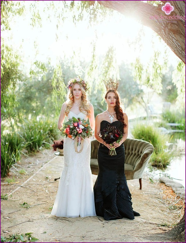 Two images of brides