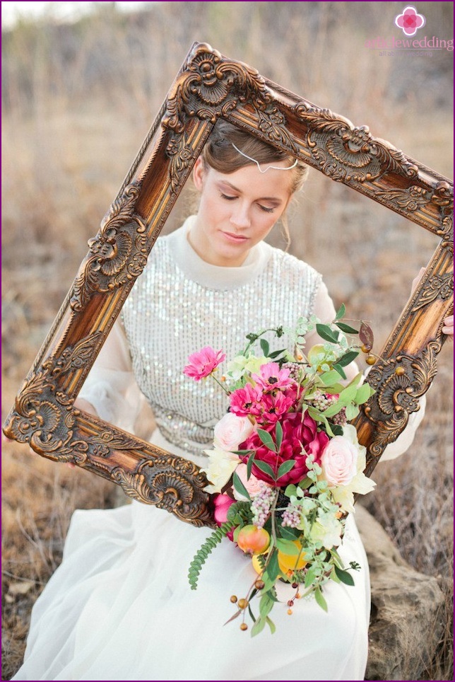 Photo session with a frame