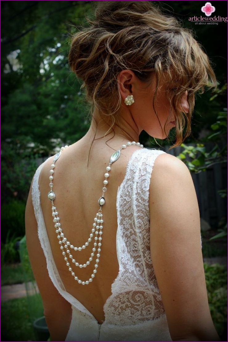 Backless Decoration Wedding Dress