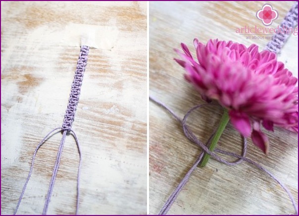 Turn the flower into a weave