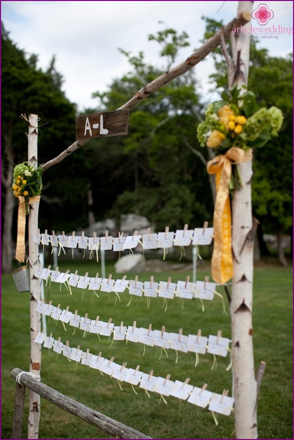 Rustic idea for attaching cards