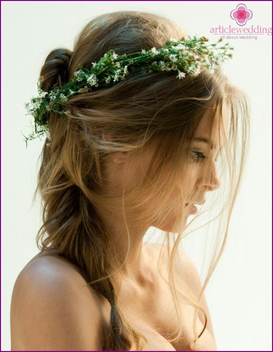 Young bride in a wreath