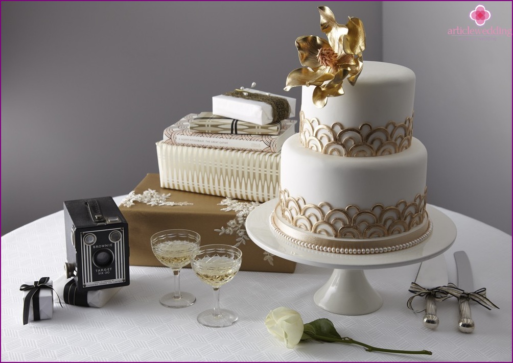 A nagy Gatsby esküvői torta