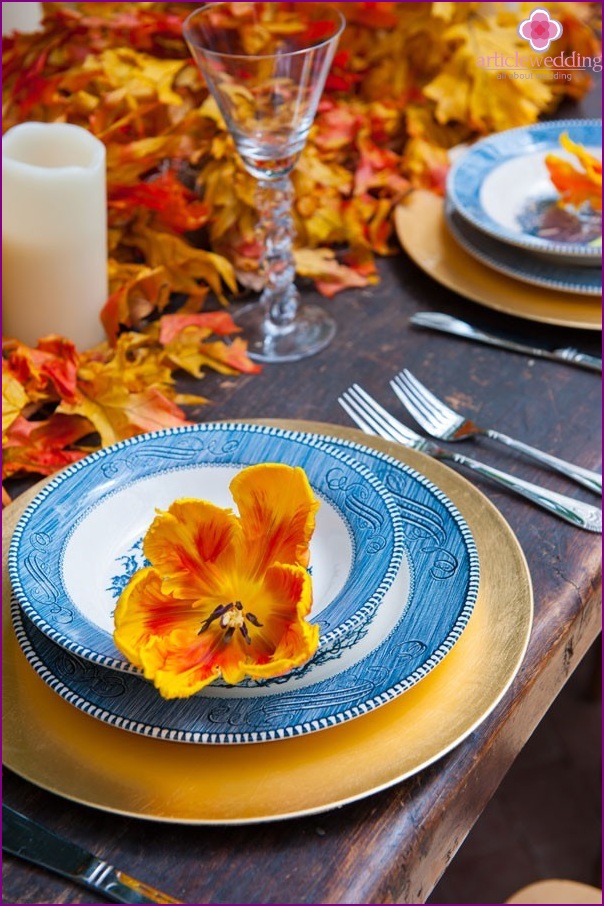 Decoración de boda de otoño