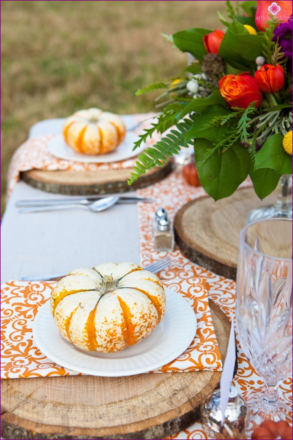 Decoración de boda de otoño