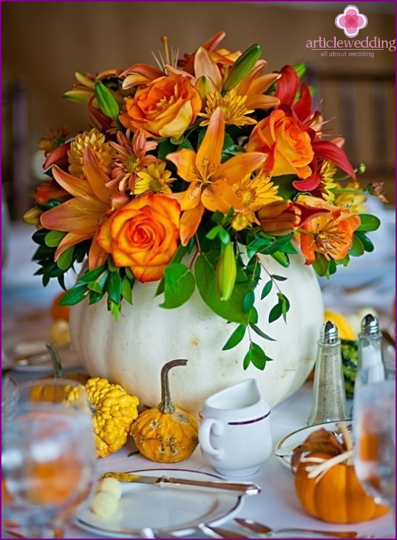 Decoración de boda de otoño