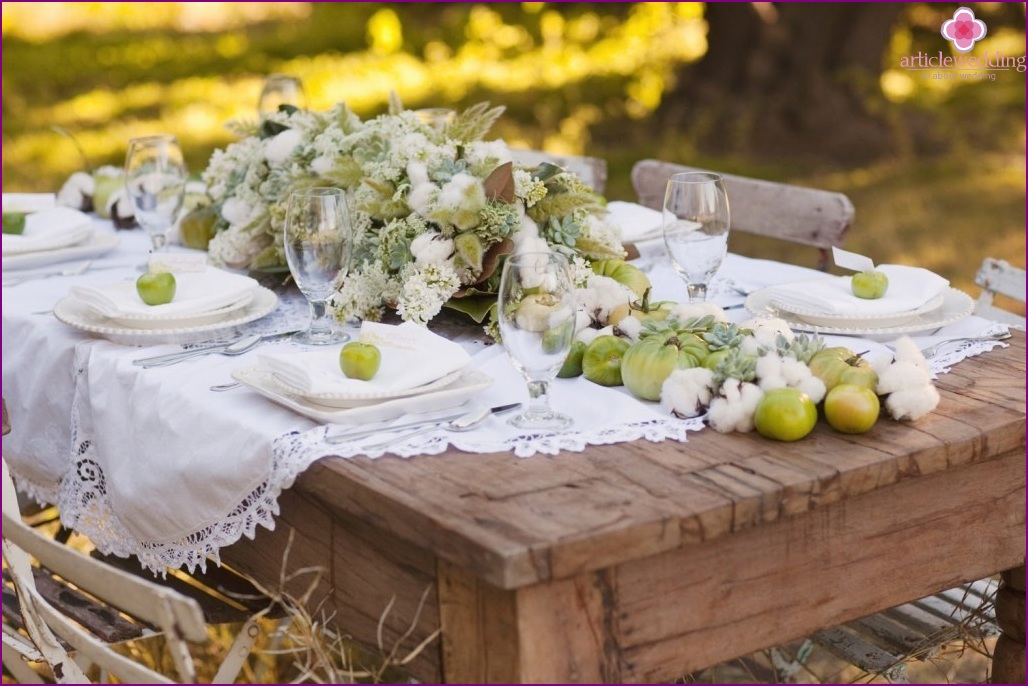 Décor de mariage écologique