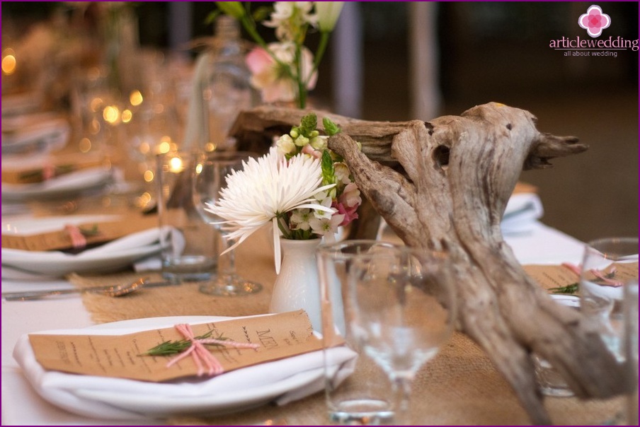 Décor de mariage écologique