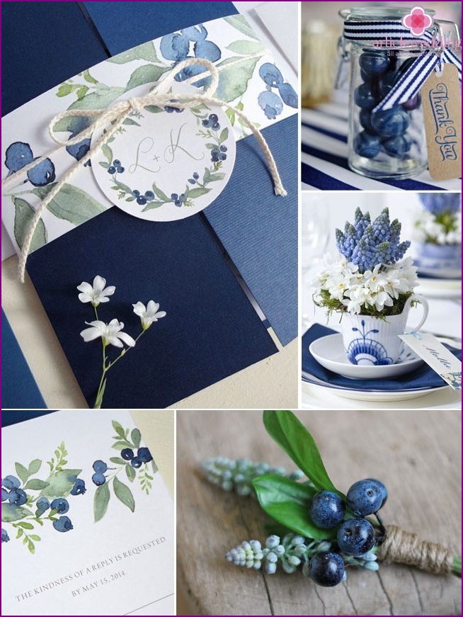 Style de mariage aux bleuets