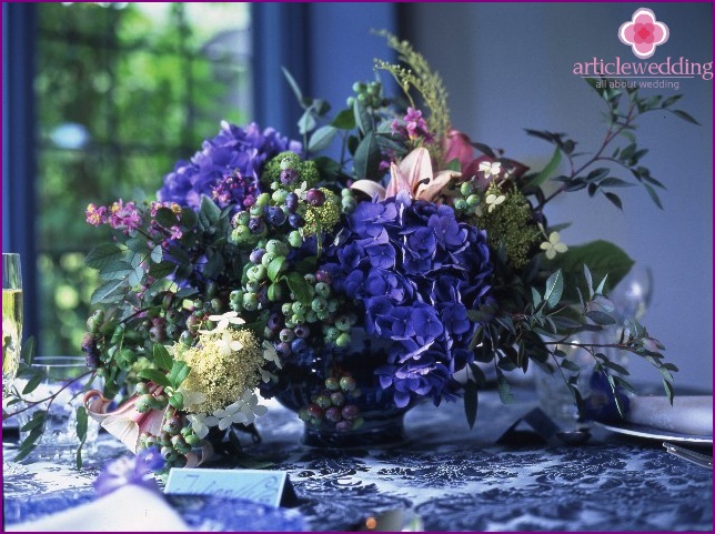 Décor de table bleu et blanc