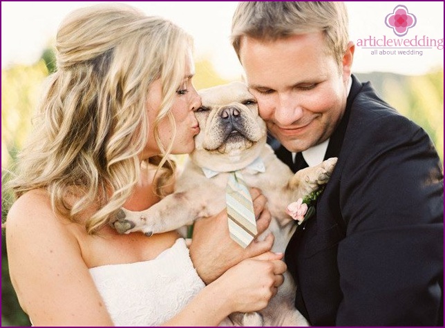 Newlyweds with a pet