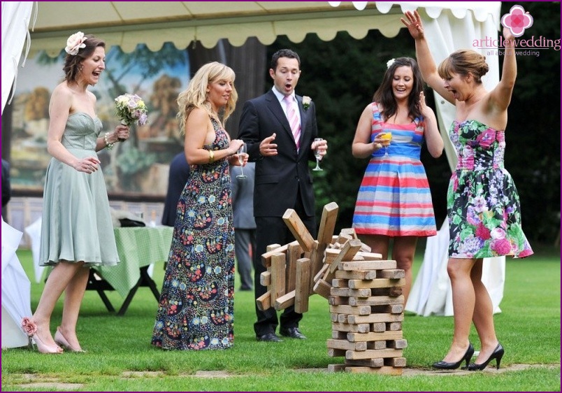 Jenga en la boda