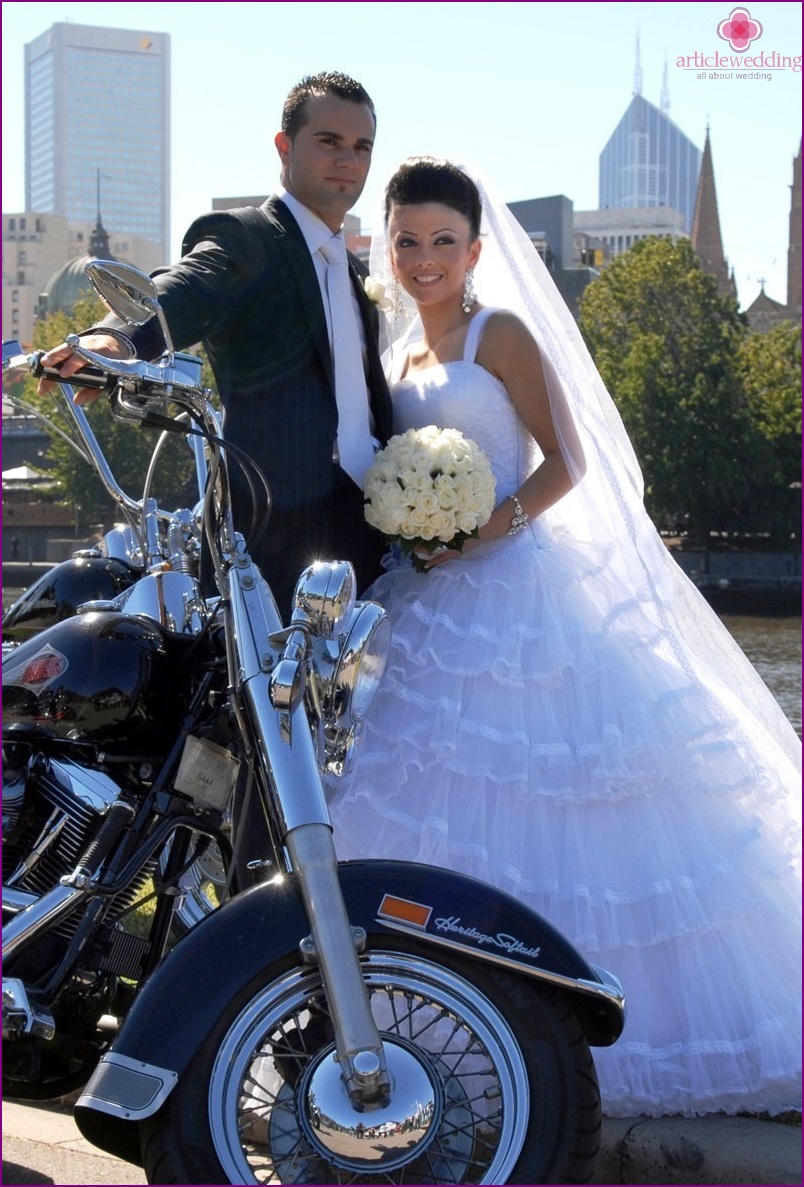 Photoshoot with a motorcycle