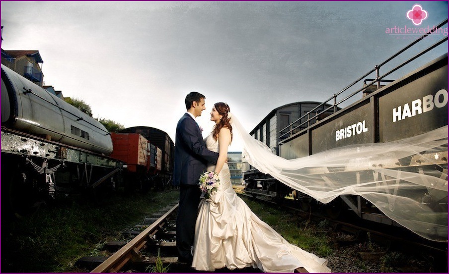 Fotoshooting auf der Eisenbahn