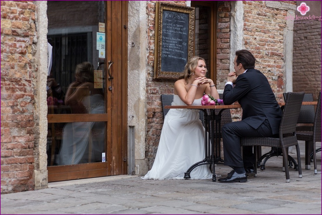 Fotoset in einem Café