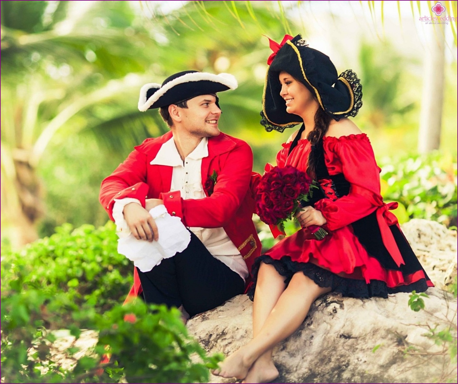 La novia y el novio al estilo de Piratas del Caribe