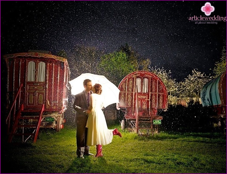 Hochzeit im Stil des Films Singing in the Rain