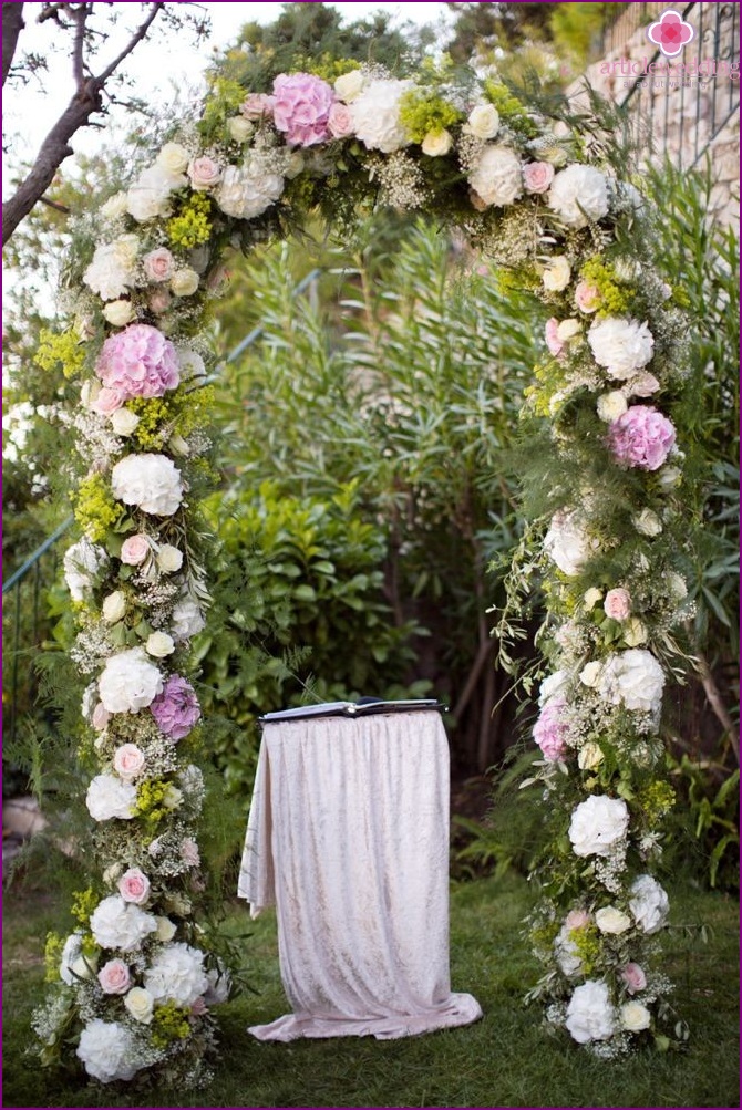 Provence style wedding arch