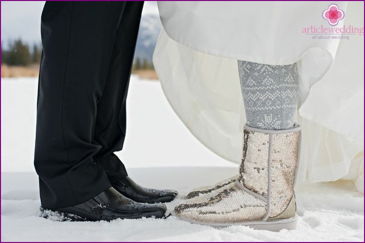 أحذية زفاف الشتاء