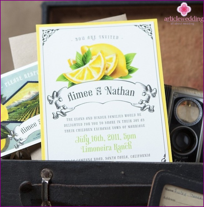 Invitation de style citron