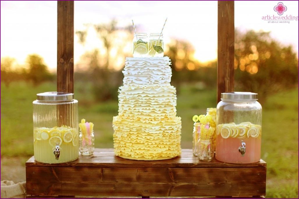 Barra de limonada no casamento