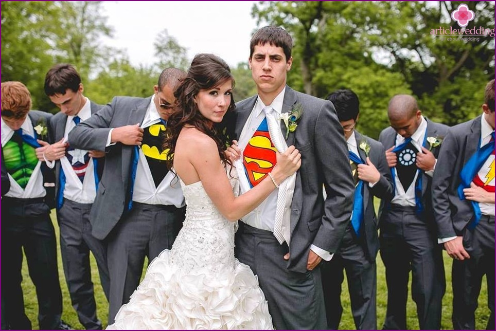 Superhjälte stil bröllop