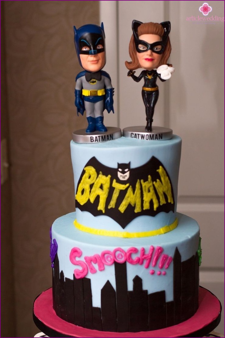 Batman stílusú esküvői torta
