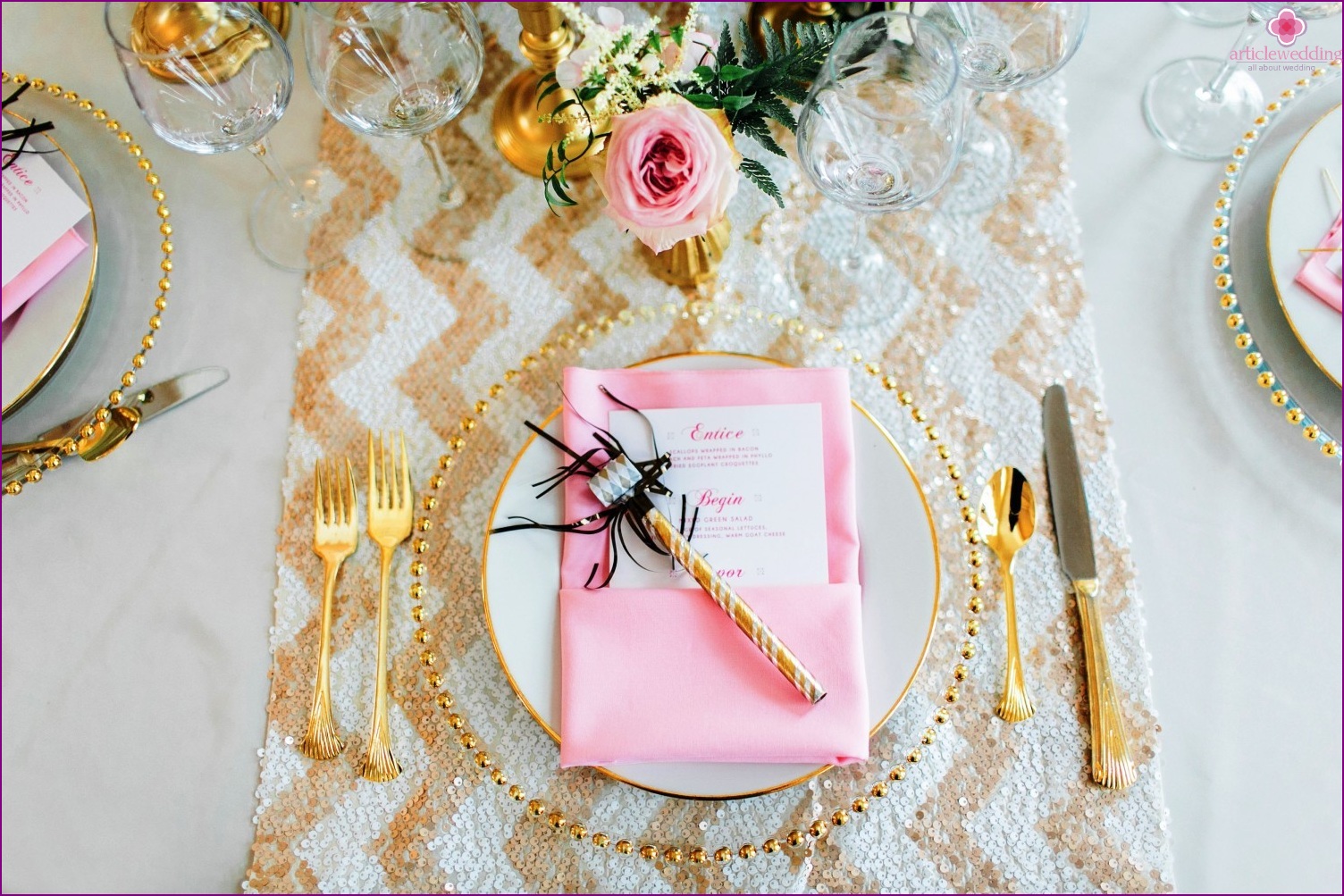 Table setting for a wedding