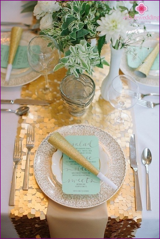 Table setting for a wedding