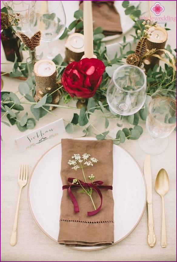 Réglage de la table pour un mariage