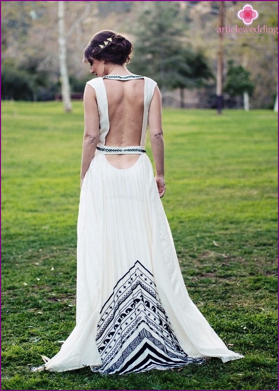 Vestido de novia geométrico