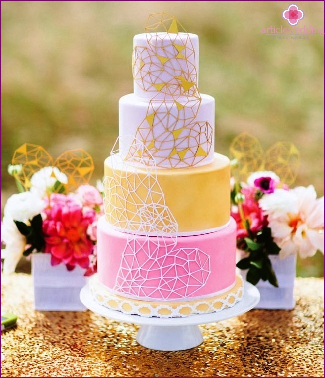 Geometric wedding cake