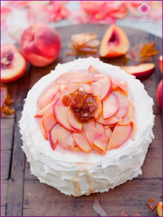 Bolo de casamento estilo pêssego