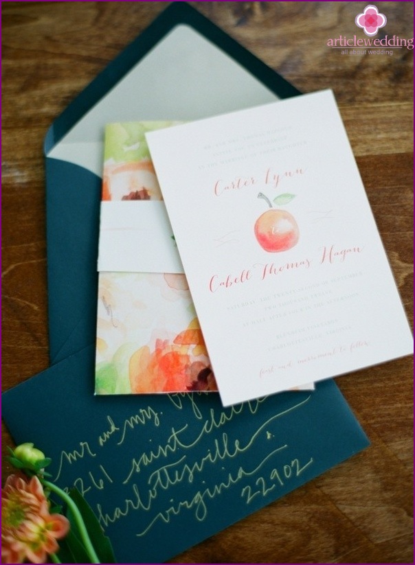 Peach style wedding invitations