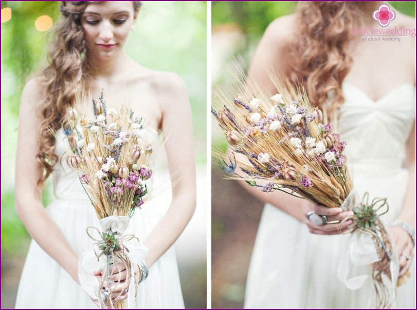 Bouquet da sposa rustico