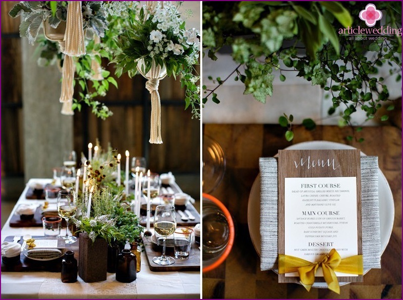 Décor de mariage écologique