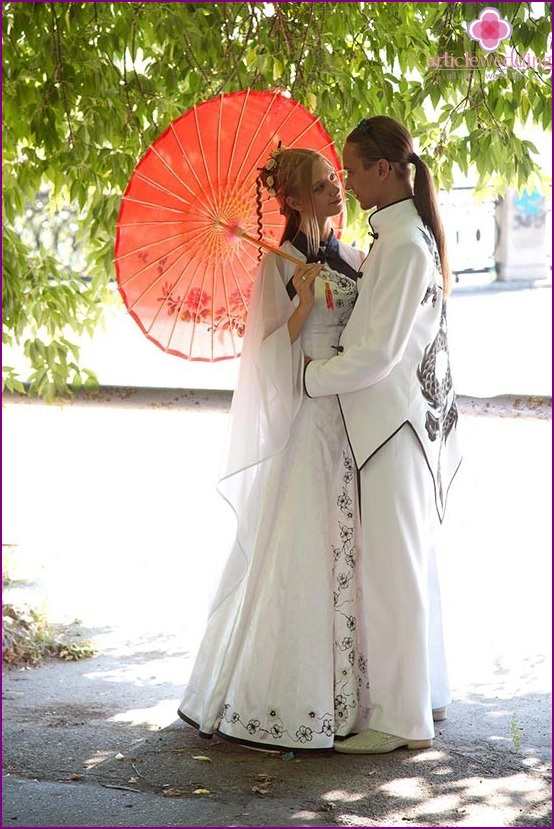 Traje para um casamento estilizado