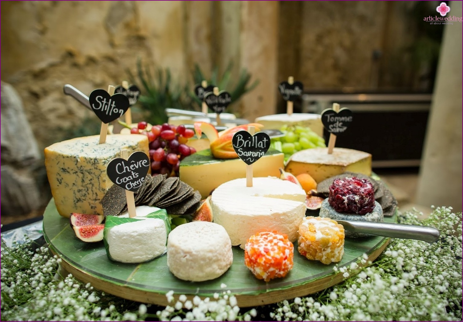 Bar à fromage pour un mariage