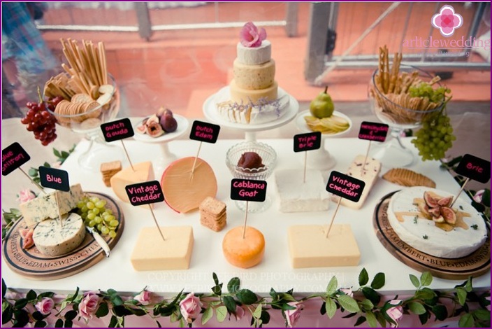 Table de fromages pour un mariage