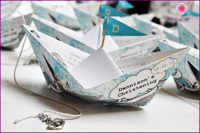 Origami boats for decorating wedding tables