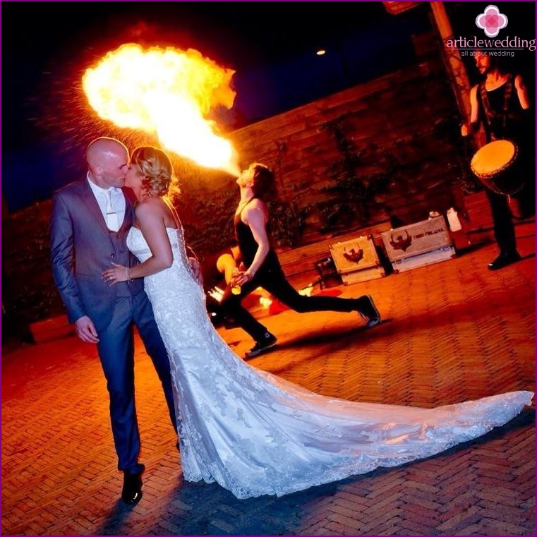 Espectáculo de fuego para la boda