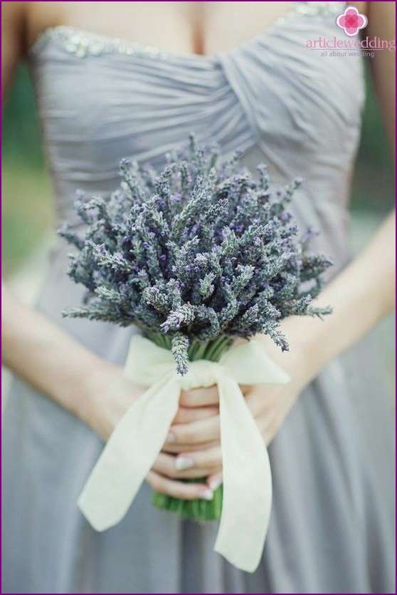 Bouquet in dusty blue color