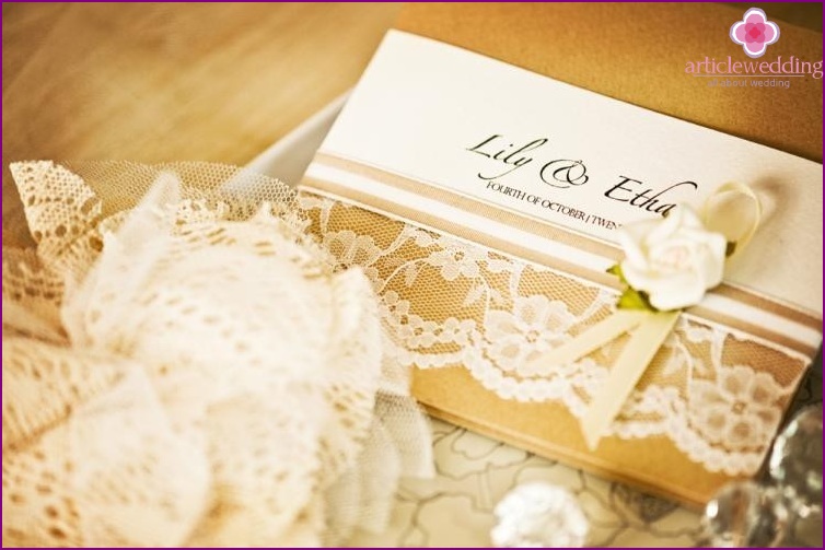 Gold color invitations