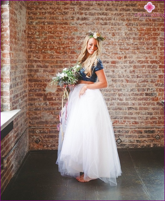 Blue and Gold Bridesmaid Dress