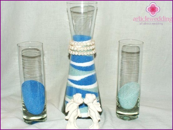 Colored sand for a wedding ceremony