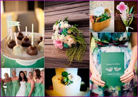 Banquete de casamento em cores menta