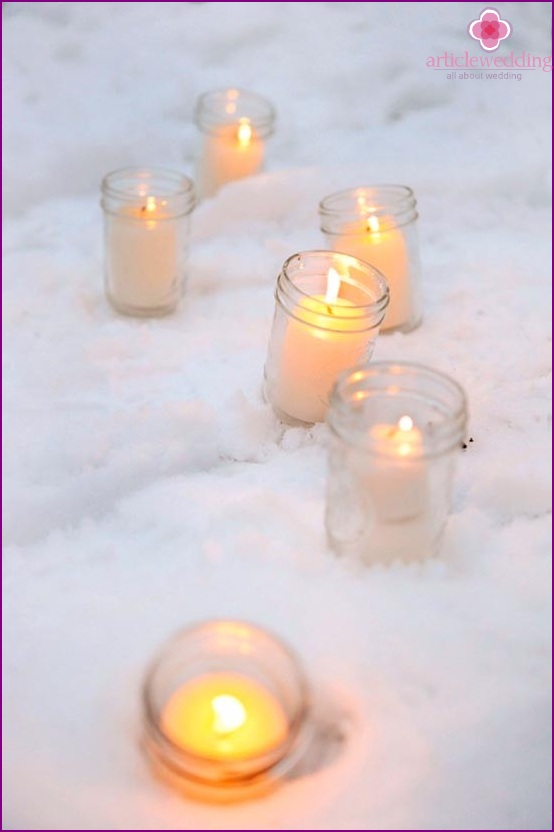 Candles for a winter photo shoot