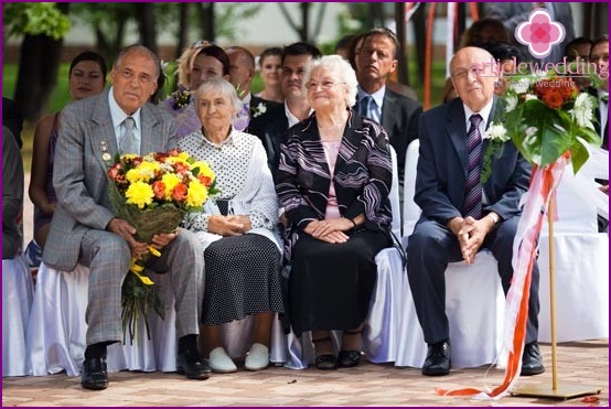 Verwandte des Brautpaares bei der Hochzeit